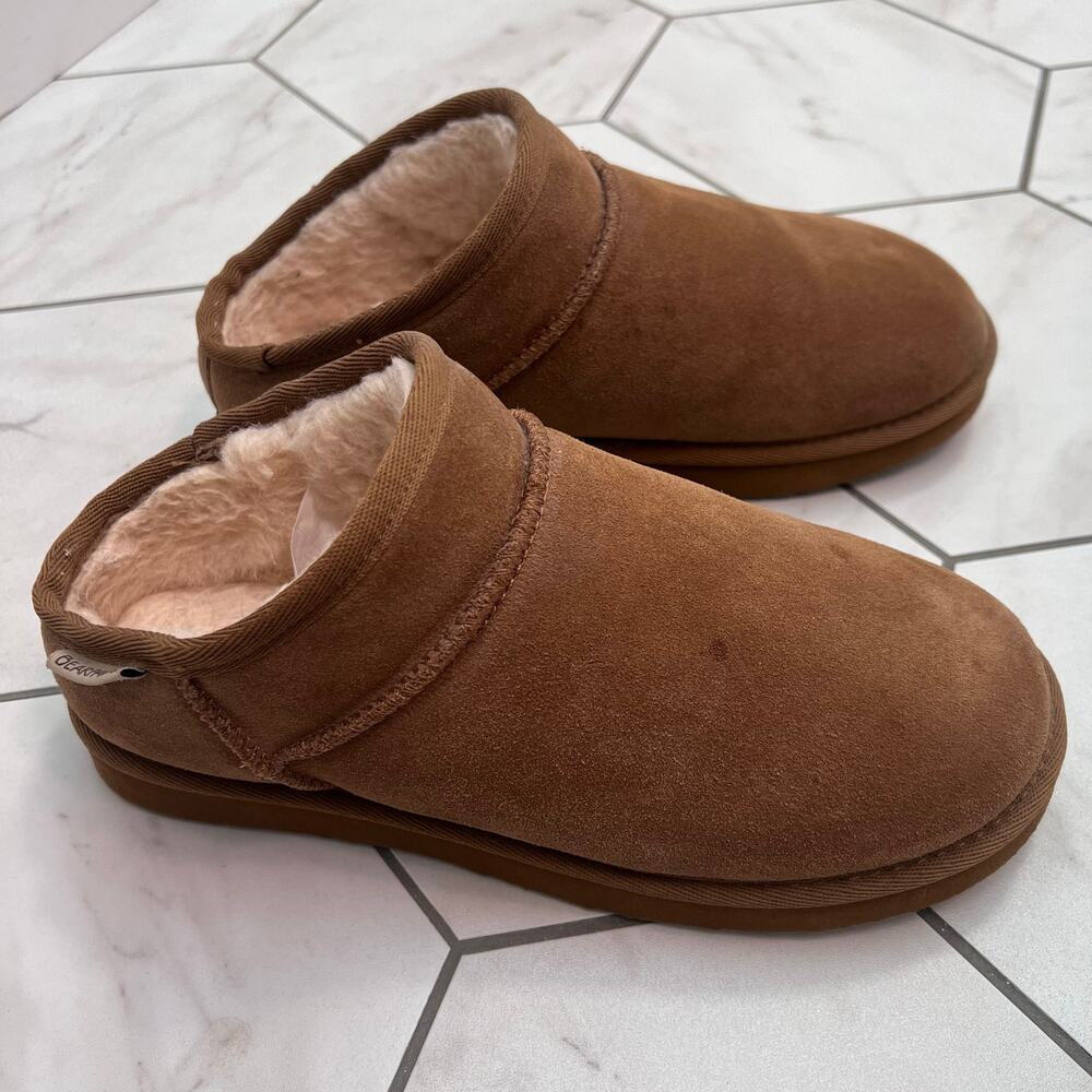Bearpaw Tan Slip on Slippers Size 8 Women